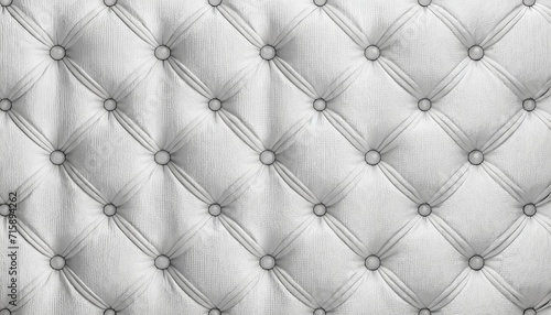 seamless subtle white diamond tufted upholstery pattern background texture overlay abstract soft puffy quilted sofa cushions or headboard displacement bump or height map 3d rendering photo