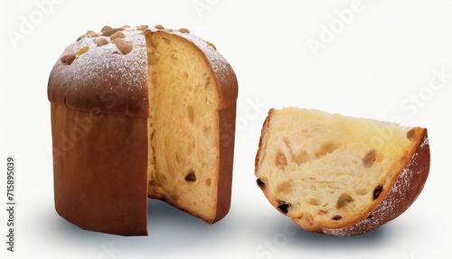 panettone italian christmas cake isolated clipping path