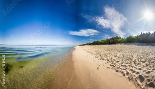 view of the beach in the region sea ko obrzeg kolbreg poland