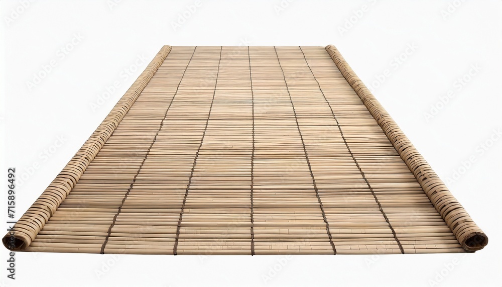 bamboo mat isolated on background - obrazy, fototapety, plakaty 