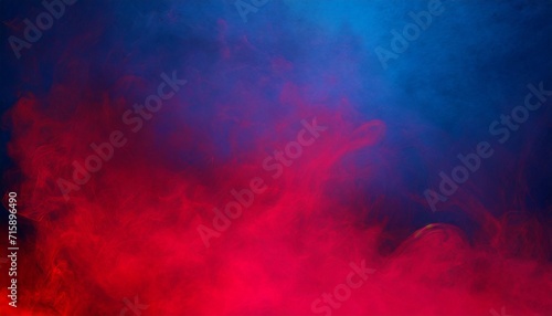 red smoke on a blue background mystic texture in neon colors photo