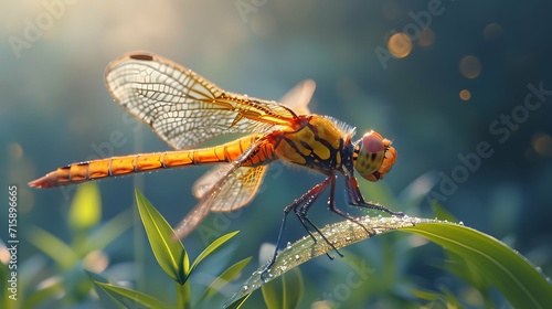 dragonfly on a leaf © memoona