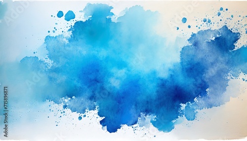 blue watercolor spot on a background photo