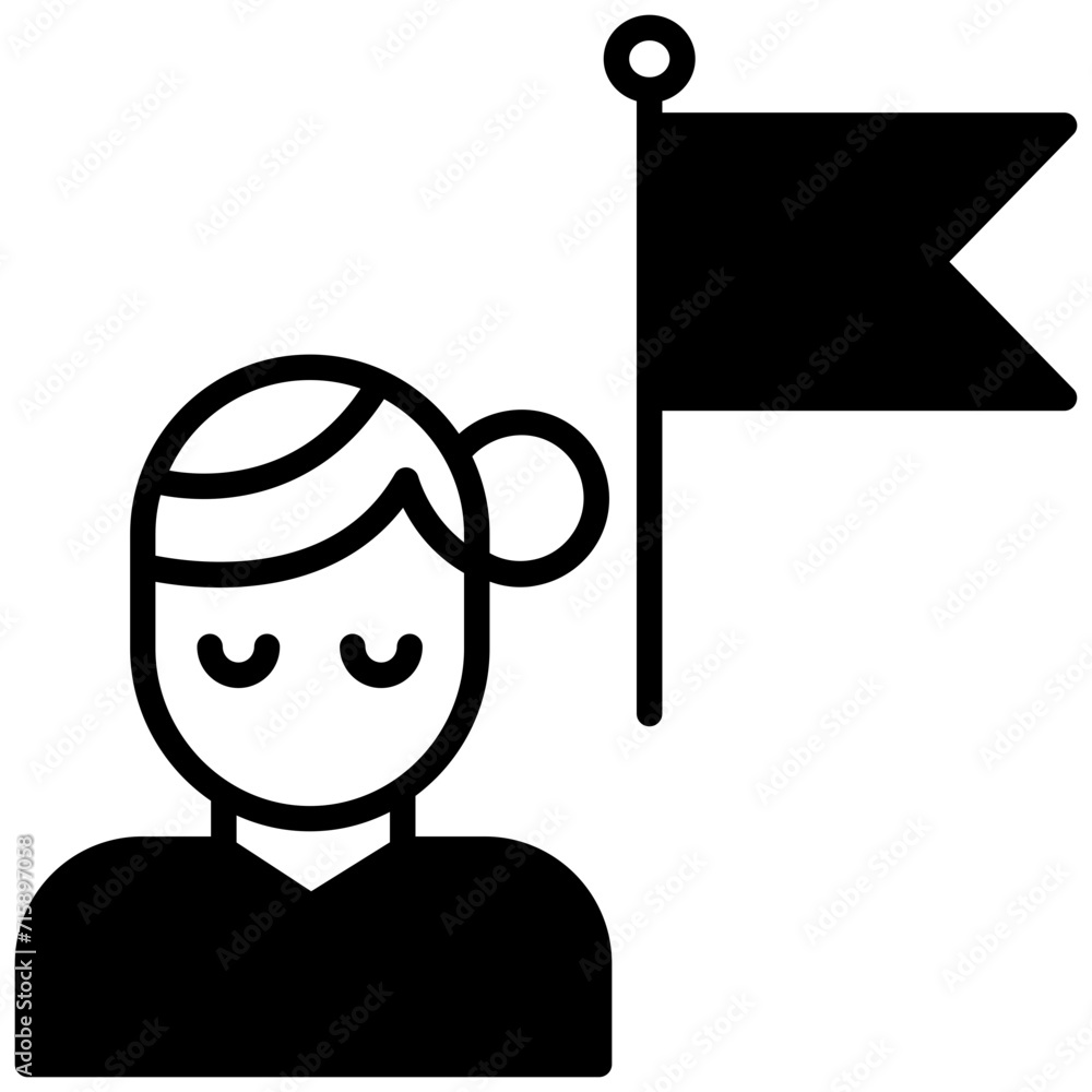 Obraz premium Woman Flag solid glyph icon