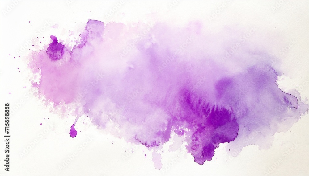 watercolor stain on paper light purple on white