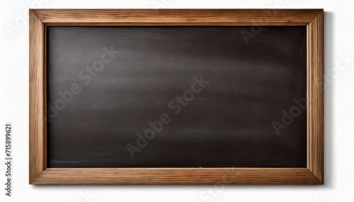 blackboard with brown wood frame isolated on white background