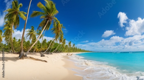 beach with coconut trees ai generated © mudasir