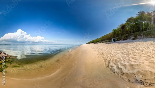view of the beach in the region sea ko obrzeg kolbreg poland