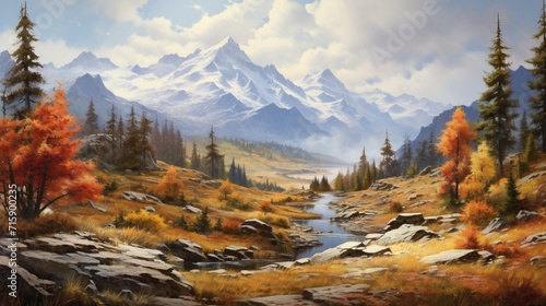 landscape in the mountains ai generated