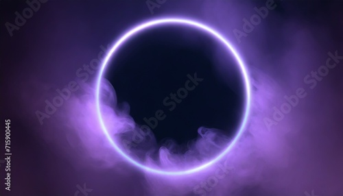  illustration of neon smoke exploding outwards with empty center dramatic smoke or fog effect for spooky hot lighting ring circle