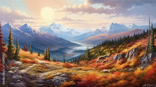 autumn in the mountains ai generated