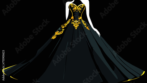 Glamorous evening gown. vektor illustation