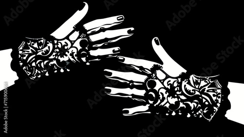 Gothic lace gloves. vektor illustation