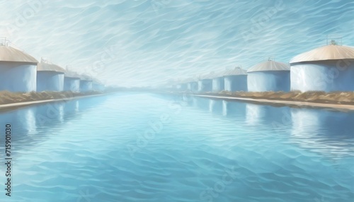 artistic concept illustration of water treatment plant background illustration
