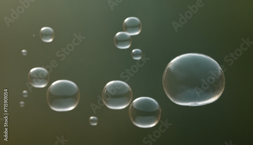 Bubbles floating in the water with dark background