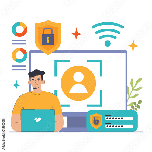 Back-end development. Coding, software engineering or programming. Software script development. Flat vector illustration