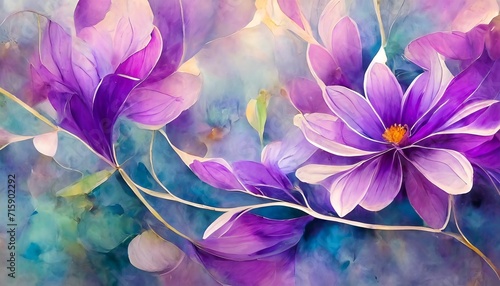 beautiful abstract floral ink background made with ai