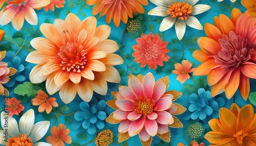 style exotic floral pattern wallpaper texture