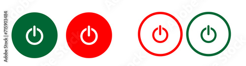 Power buttons. Flat, color, power button. Vector icons photo
