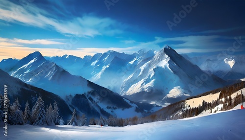 a view of snowy mountains  © Frantisek