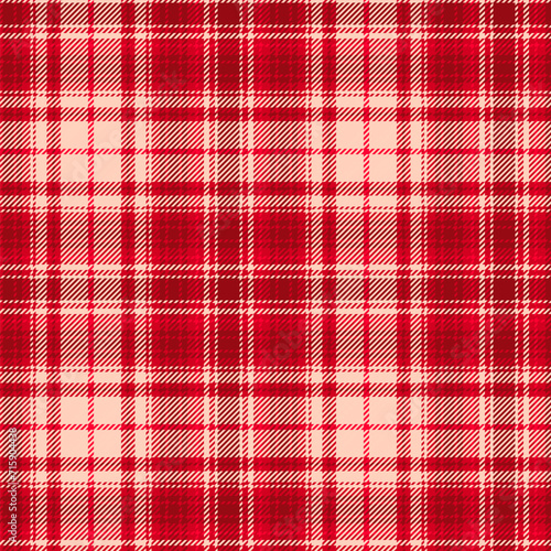 Scottish plaid seamless pattern with strawberry red