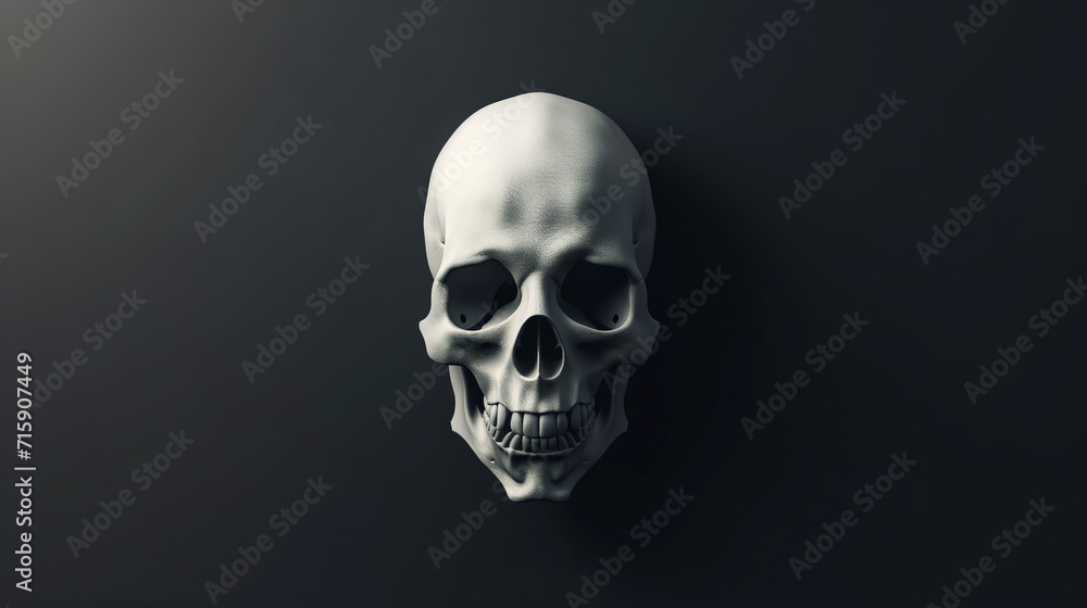 Fototapeta premium Human skull isolated on black background