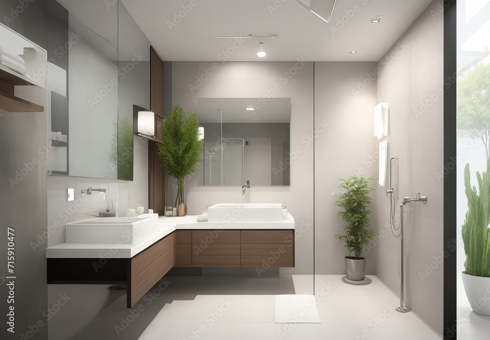 Interior design for bathroom in modern style Interior design for bathroom in modern style