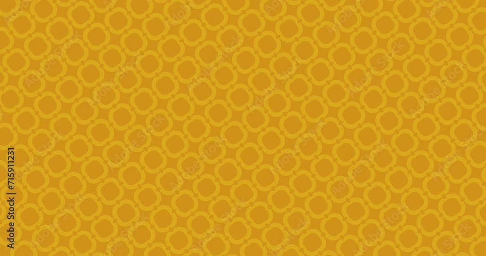 Abstract flat circular shape animated seamless pattern background moving in a single direction. Yellow color minimalistic pattern motion graphics background. Abstract flat circular shape animated seamless pattern background moving in a single direction. Yellow color minimalistic pattern motion graphics background.