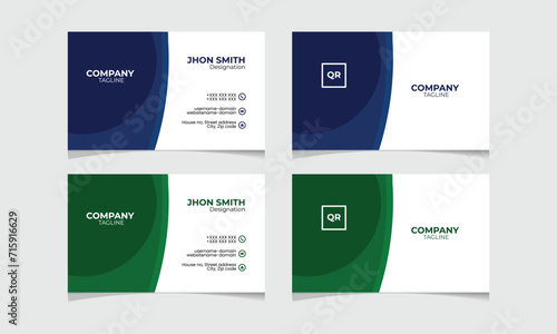 Card design template blue & green color simple clean & professional card design vactor file.