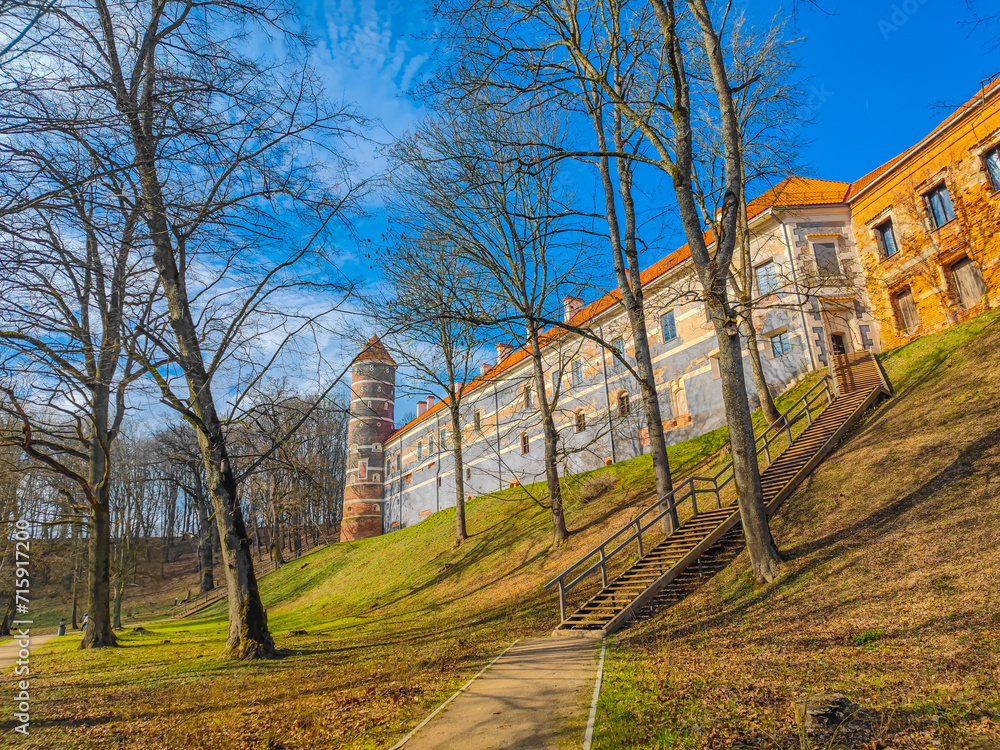 Panemune castle in Lithuania. The initial hill fort of the Teutonic Knights. Renaissance era building in Lithuania. Medieval brick castle and tower Panemune castle in Lithuania. The initial hill fort of the Teutonic Knights. Renaissance era building in Lithuania. Medieval brick castle and tower