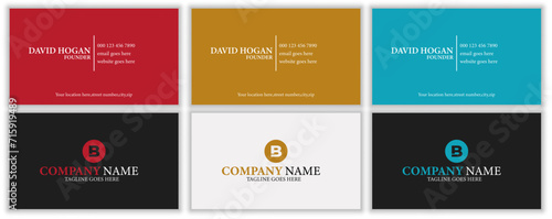 Creative luxury modern corporate double-sided landscape a bundle of 3 business card and visiting card template.	