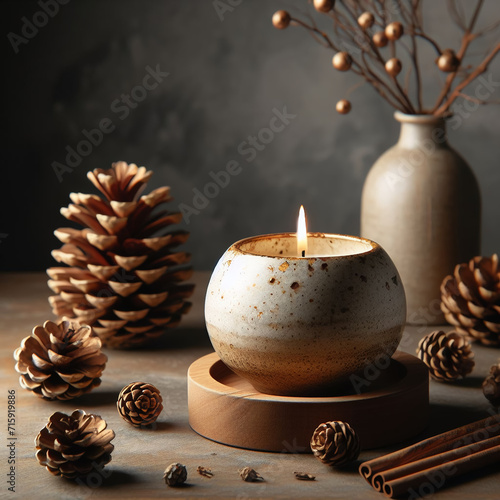 burning festive cute candle-cone