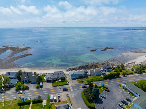 Ruth Simpton Seashore Park at Plaice Cove aerial view at North Beach in Town of Hampton, New Hampshire NH, USA. photo