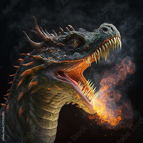 dragon images with fire on the mouth