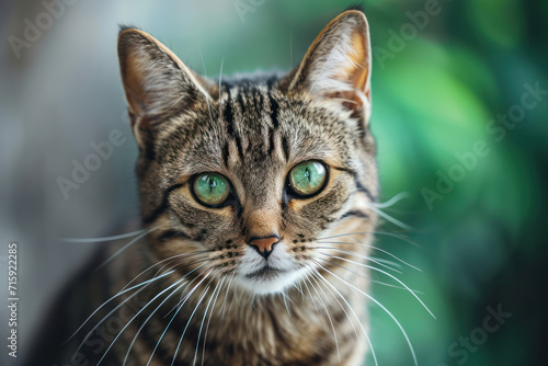 Photo of a beautiful big cat looking at you. Ads for cats and pets © Roman