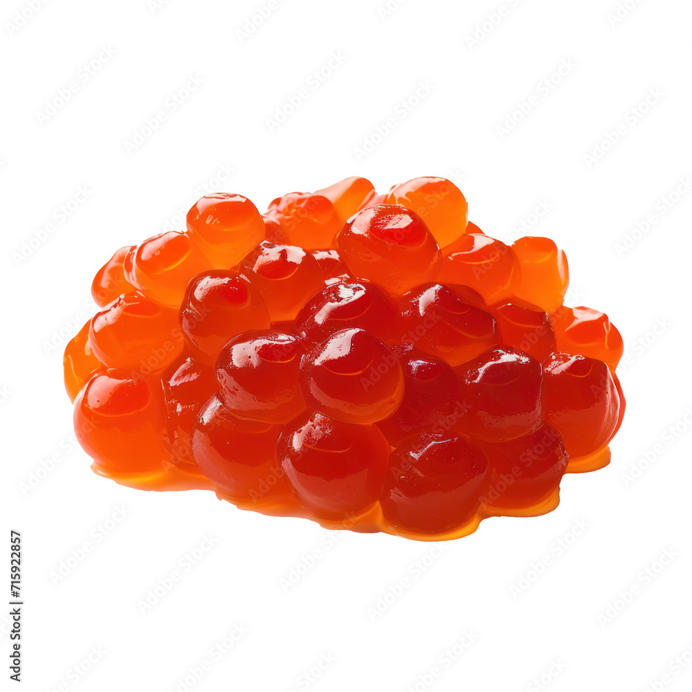 Salmon caviar macro view on transparent background. Salmon caviar macro view on transparent background.