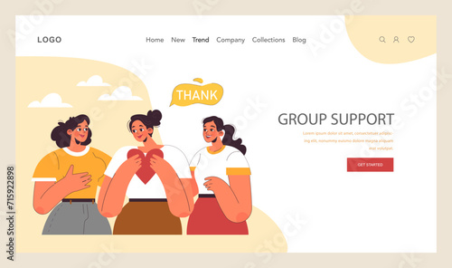 Positive psychology web banner or landing page. Positive thinking and attitude. Optimistic mindset, self acceptance and well-being. Young woman working on her mental health. Flat vector illustration