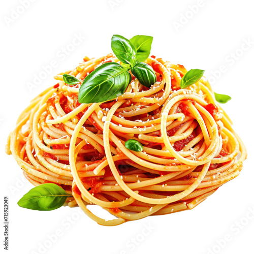 Spaghetti italian pasta isolated on transparent background.