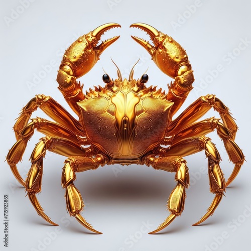 golden crab on white background 