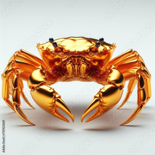 golden crab on white background 