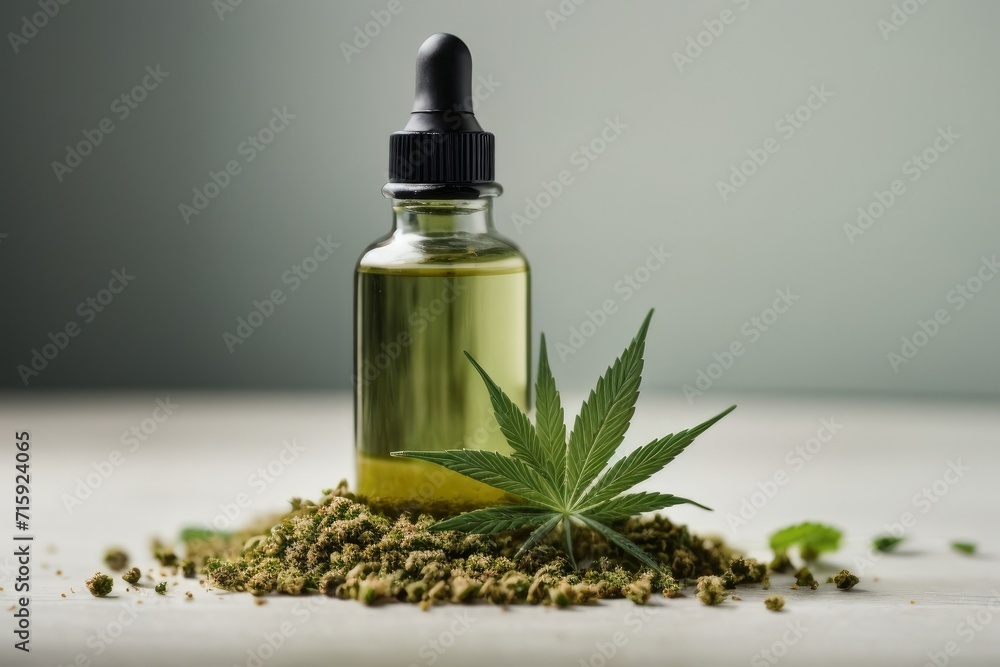 Cannabis leaf extracted from hemp oil. Cannabis leaf extracted from hemp oil.