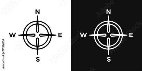 Compass icon set. vector illustration. photo