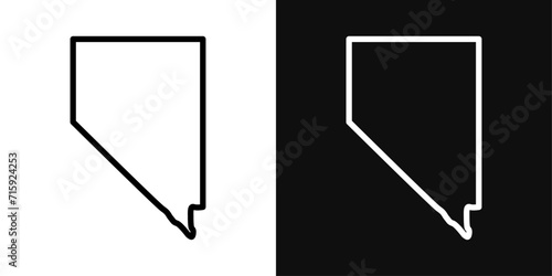 Nevada map icon set. vector illustration.