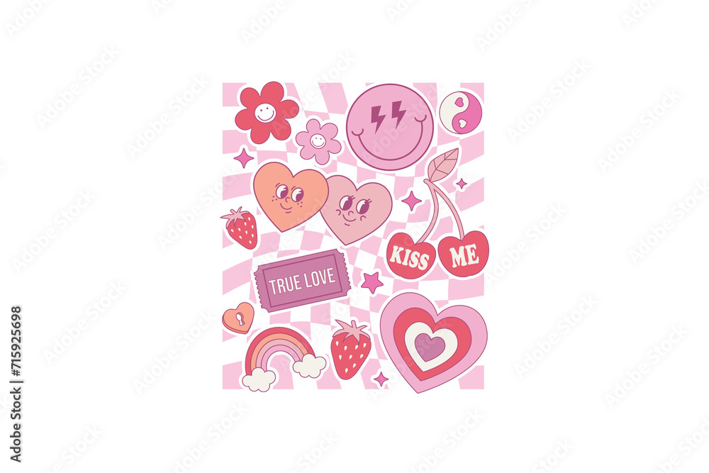 Retro Valentines Day PNG Sublimation T shirt design Retro Valentines Day PNG Sublimation T shirt design