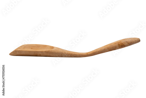 Wooden spatula for spices, tea isolated on a white background. photo