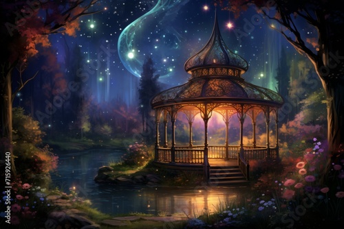 Whimsical starlight gazebos - Generative AI