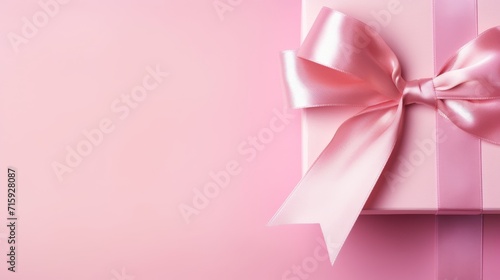 Ribbon on gift box background. Celebration  Happy Birthday  Mother s Day  Valentine s Day  Happy Woman s Day 