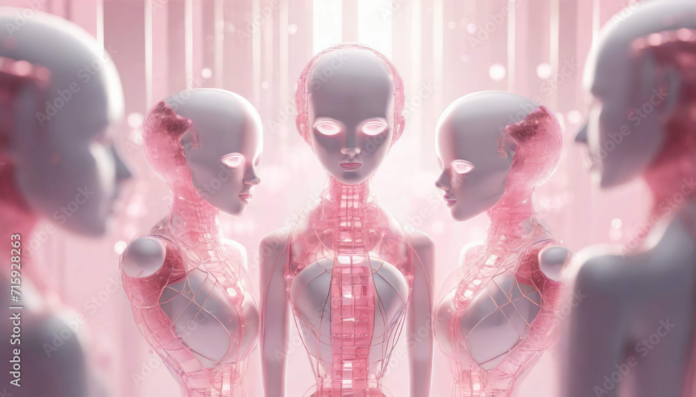 Obraz premium Pink robots