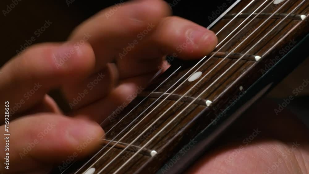 Man playing gitar solo on electric guitar. 4k video footage UHD 3840x2160 Man playing gitar solo on electric guitar. 4k video footage UHD 3840x2160
