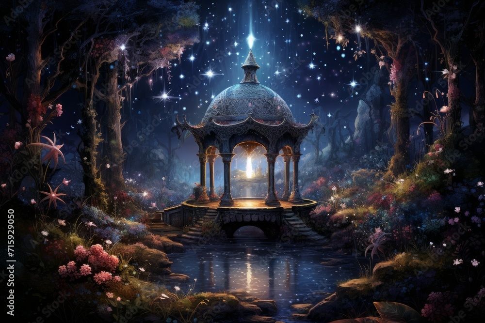 Whimsical starlight gazebos - Generative AI Whimsical starlight gazebos - Generative AI